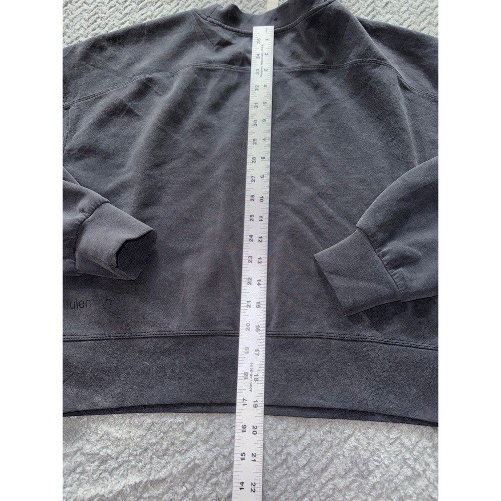 Lululemon Sweatshirt Womens Black Fleece Perfectly Oversized Softstreme Sz 4 - Picture 10 of 10